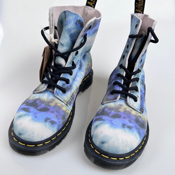 NIB Dr Martens 1460 Pascal Blue Tie Dye Printed Suede Leather Boots US 7 - Picture 11 of 16